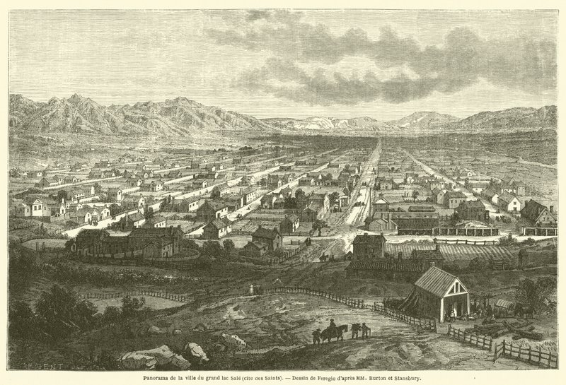 بانوراما مدينة لاك سلا العظيم (cite des Saints) (نقش) بواسطة المدرسة الفرنسية