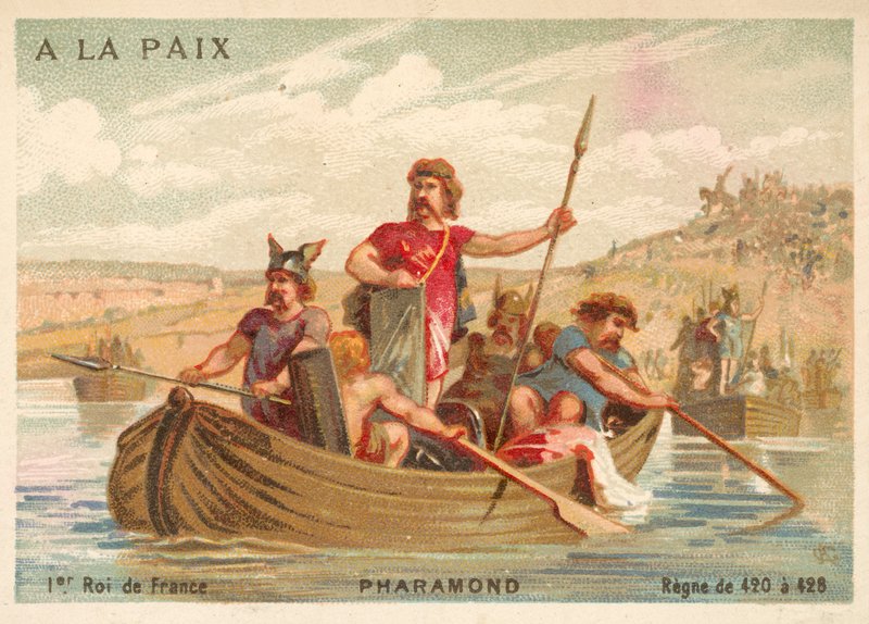 Pharamond I, King of the Franks (chromolitho) بواسطة المدرسة الفرنسية