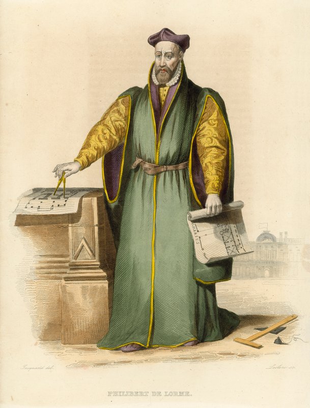 Philibert de Lorme (coloured engraving) بواسطة المدرسة الفرنسية