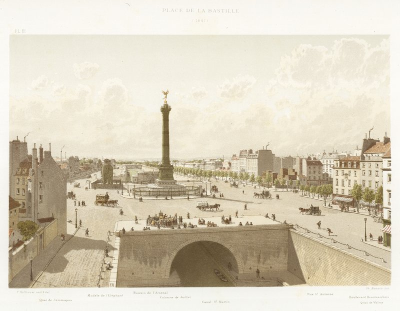 ساحة الباستيل ، 1841 بواسطة المدرسة الفرنسية
