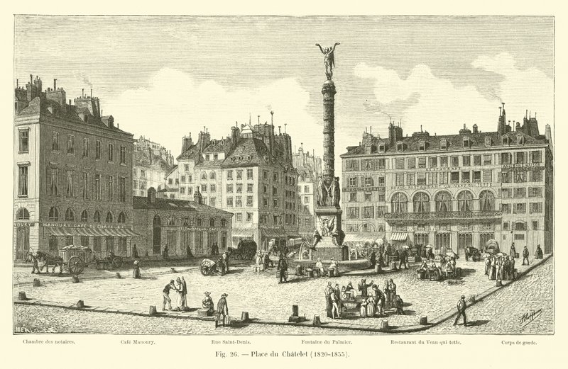 Place du Chatelet ، 1820-1855 بواسطة المدرسة الفرنسية