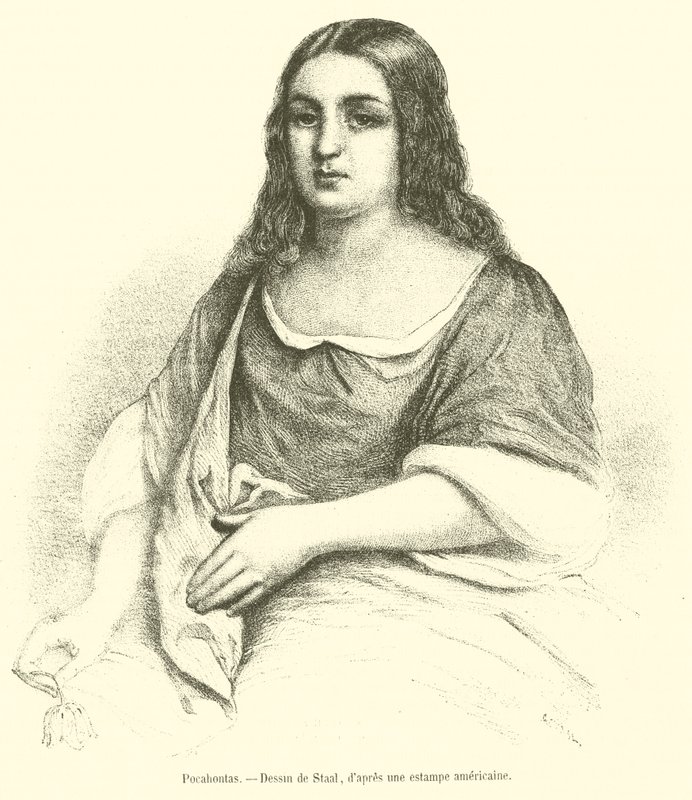 Pocahontas (engraving) بواسطة المدرسة الفرنسية