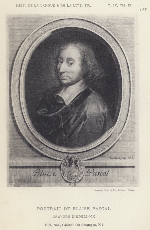 Portrait De Blaise Pascal (litho) بواسطة المدرسة الفرنسية
