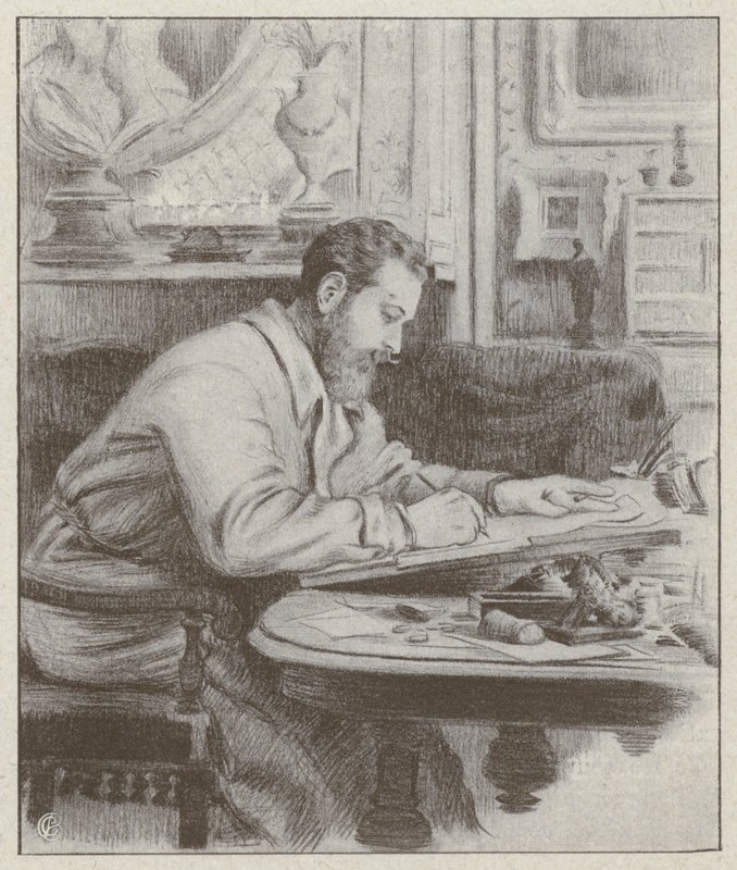 Portrait of Albert Guillaume, French painter and caricaturist (litho) بواسطة المدرسة الفرنسية