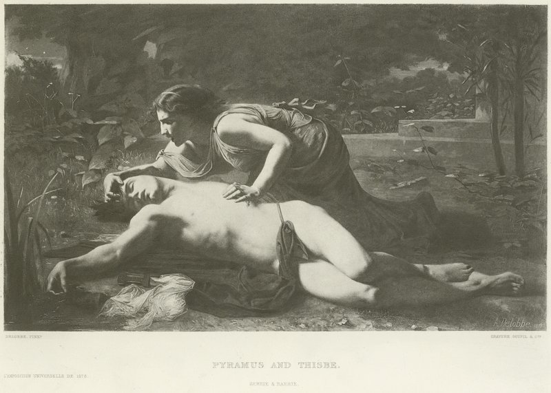 Pyramus and Thisbe (الحفر) بواسطة المدرسة الفرنسية