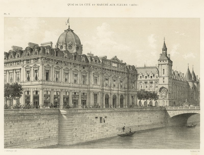 Quai de la Cite and Marche aux Fleurs، 1876 بواسطة المدرسة الفرنسية