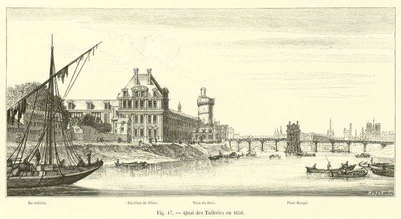 Quai des Tuileries عام 1650 بواسطة المدرسة الفرنسية