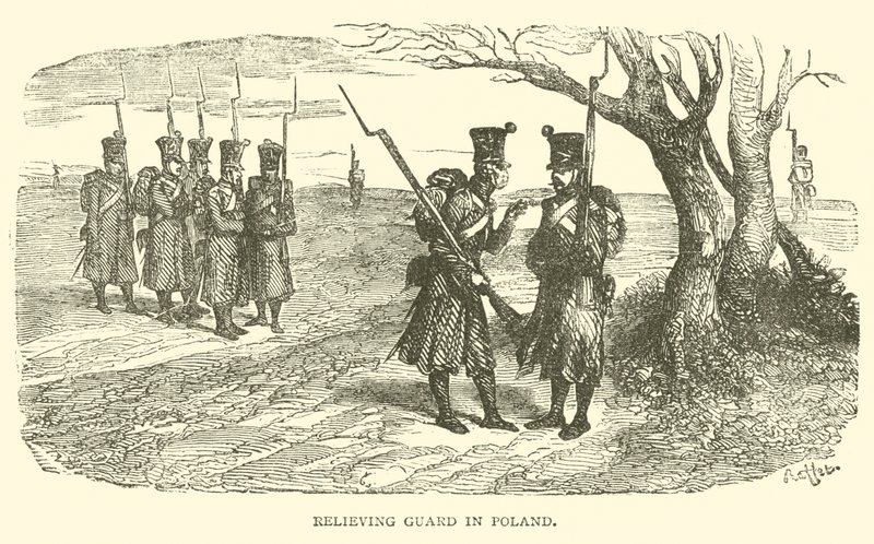 Relieving guard in Poland (engraving) بواسطة المدرسة الفرنسية