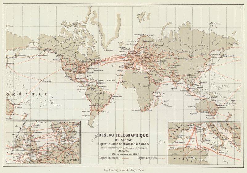 شبكة Globe Telegraphic (حجر ملون) بواسطة المدرسة الفرنسية