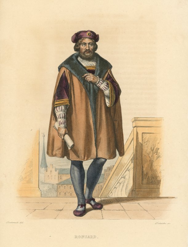 Ronsard (coloured engraving) بواسطة المدرسة الفرنسية