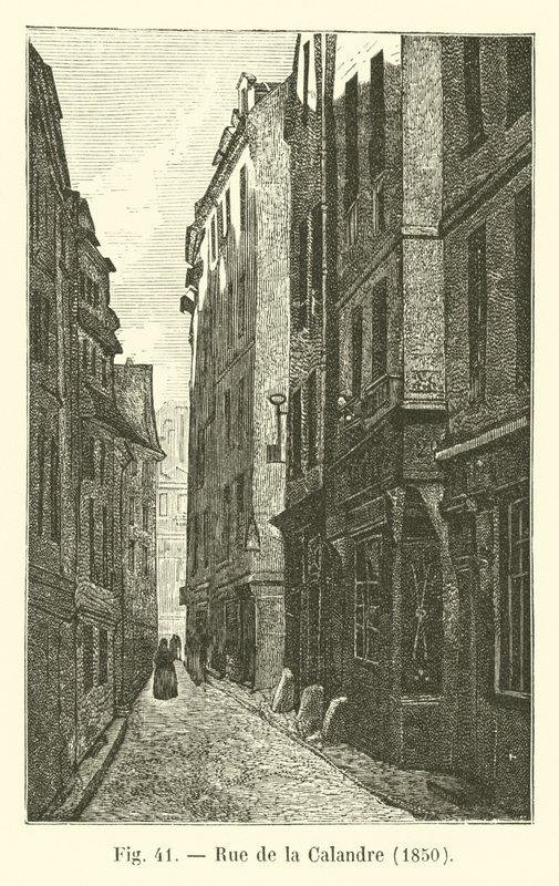 Rue de la Calandre ، 1850 بواسطة المدرسة الفرنسية