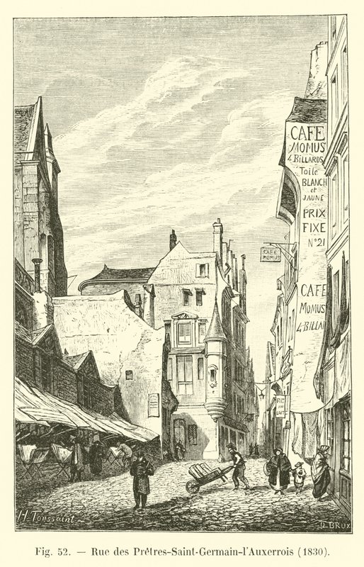 Rue des Pretres-Saint-Germain-lAuxerrois ، 1830 بواسطة المدرسة الفرنسية