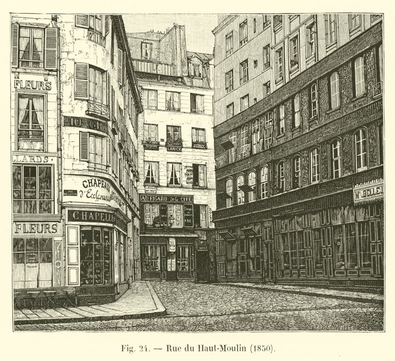 Rue du Haut-Moulin ، 1850 بواسطة المدرسة الفرنسية