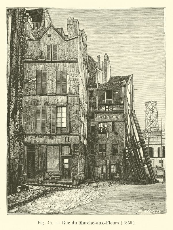 Rue du Marche-aux-Fleurs، 1859 بواسطة المدرسة الفرنسية