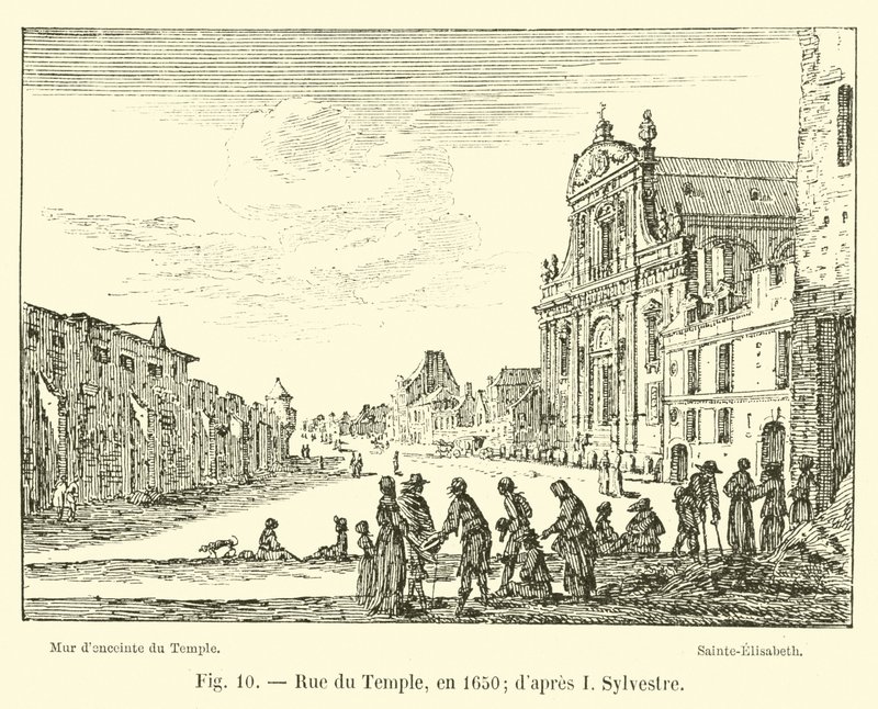Rue du Temple ، عام 1650 ؛ بعد أنا سيلفستر بواسطة المدرسة الفرنسية