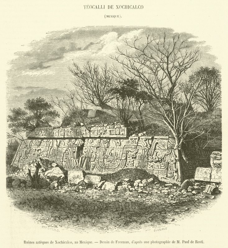 Ruines azteques de Xochicalco, au Mexique (engraving) بواسطة المدرسة الفرنسية