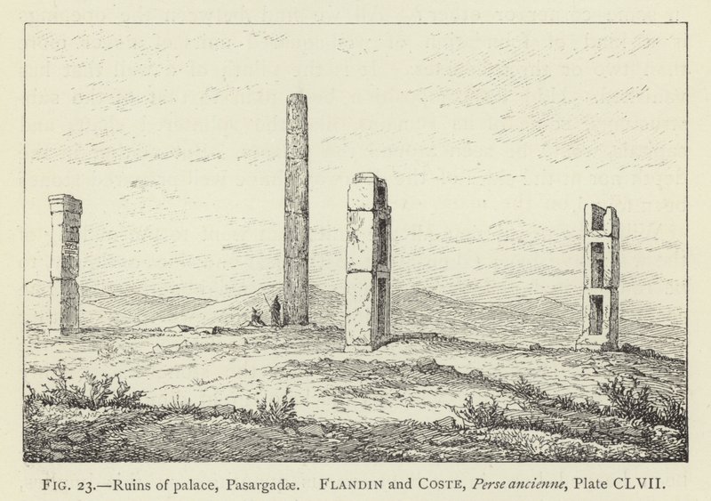 أنقاض القصر ، Pasargadae بواسطة المدرسة الفرنسية
