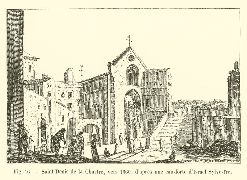 سانت دينيس دي لا تشارتري ، حوالي عام 1660 ، بعد نقش من قبل إسرائيل سيلفستر بواسطة المدرسة الفرنسية