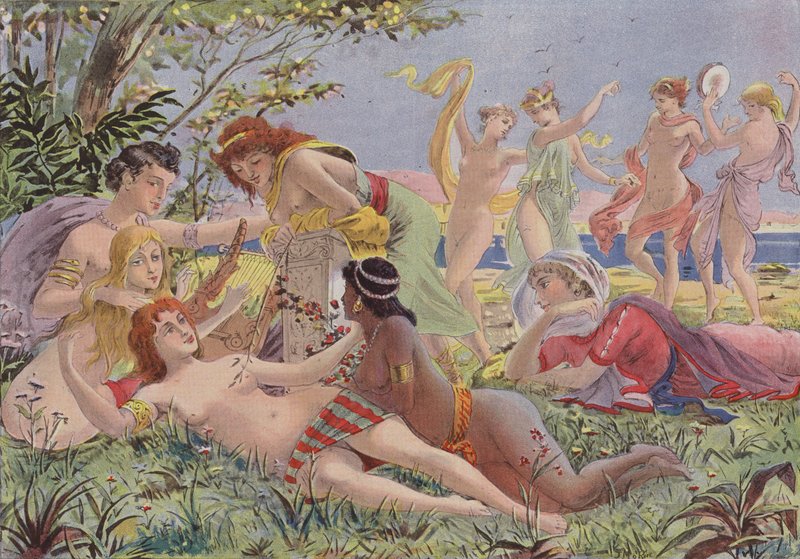 Sapho a Lesbos بواسطة المدرسة الفرنسية