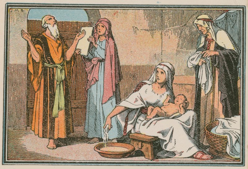 مشهد من حياة يسوع (نقش ملون) بواسطة المدرسة الفرنسية