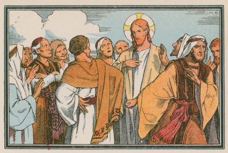 Scene from the life of Jesus (coloured engraving) بواسطة المدرسة الفرنسية