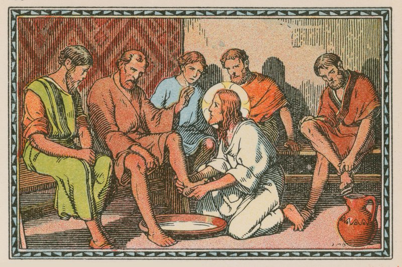 Scene from the life of Jesus (coloured engraving) بواسطة المدرسة الفرنسية