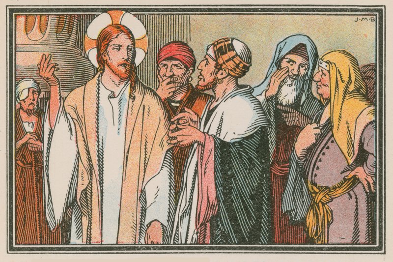 مشهد من حياة يسوع (نقش ملون) بواسطة المدرسة الفرنسية