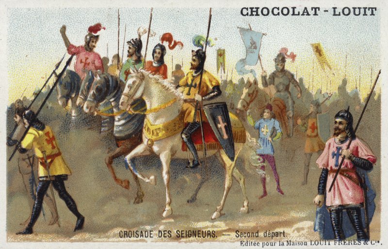 المغادرة الثانية للحملة الصليبية الأمراء ، الحملة الصليبية الأولى ، 1096 بواسطة المدرسة الفرنسية
