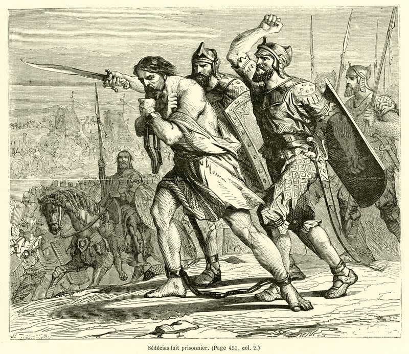 أسر Sedecias (نقش) بواسطة المدرسة الفرنسية