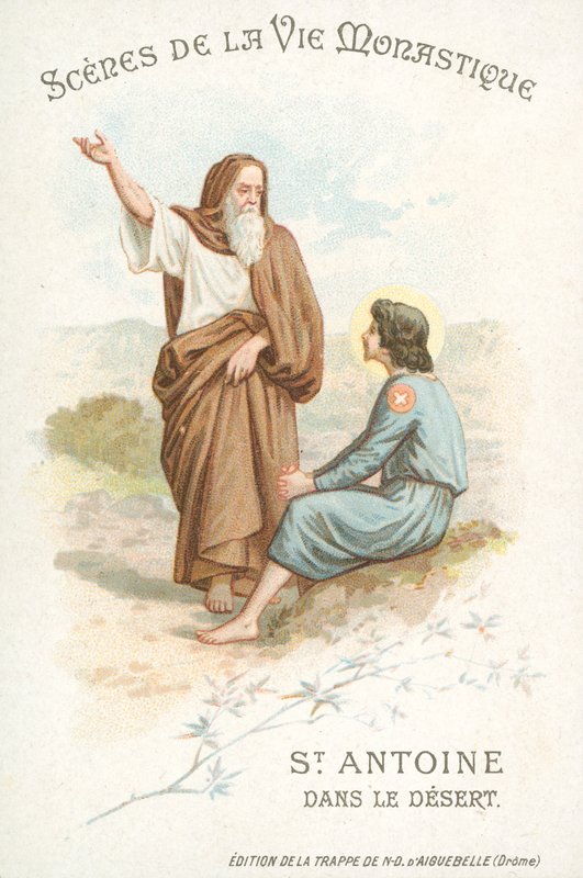 القديس أنطونيوس الكبير في الصحراء (كروموليثو) بواسطة المدرسة الفرنسية