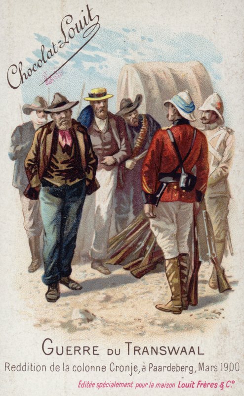 تسليم عمود بييت كروني إلى البريطانيين ، بارديبيرج ، مارس 1900 (كروموليثو) بواسطة المدرسة الفرنسية