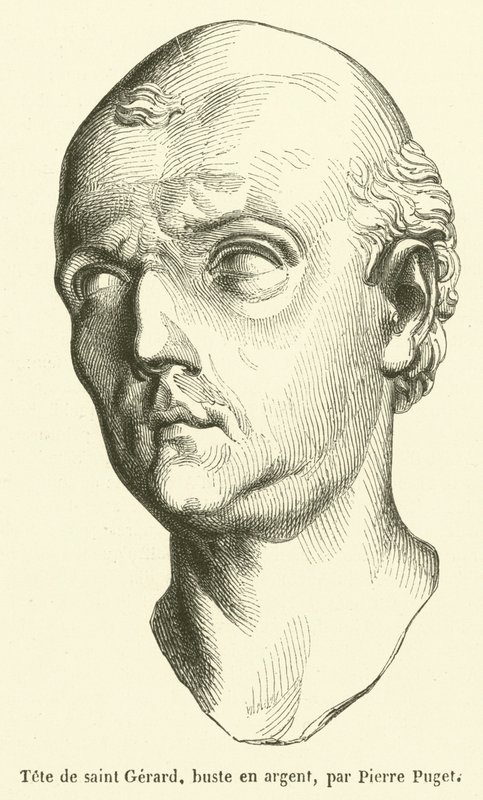 Tete de saint Gerard, buste en argent (engraving) بواسطة المدرسة الفرنسية