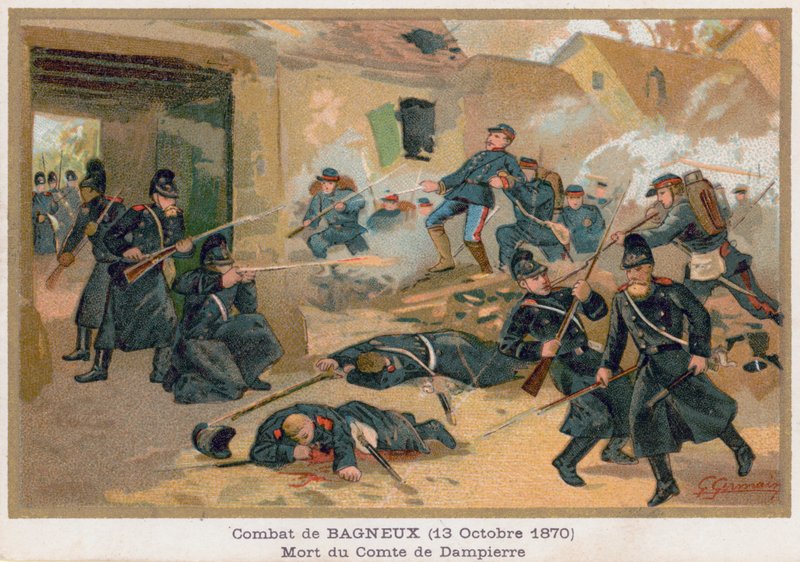 وفاة Comte de Dampierre أثناء القتال في Bagneux بواسطة المدرسة الفرنسية