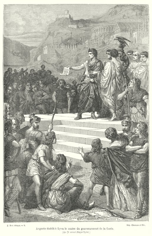 أنشأ الإمبراطور أوغسطس المركز الإداري للغال الروماني في Lugdunum (ليون) بواسطة المدرسة الفرنسية