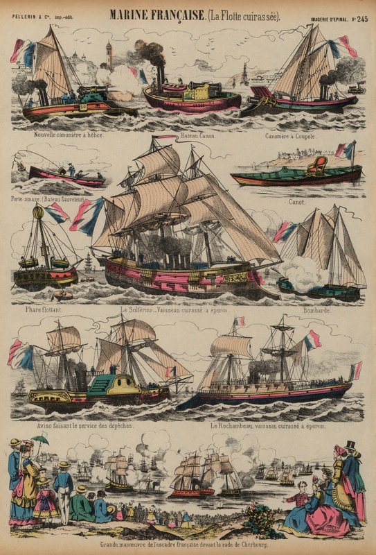 The French Navy (coloured engraving) بواسطة المدرسة الفرنسية