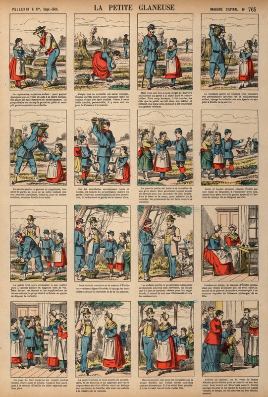 The Little Gleaner (coloured engraving) بواسطة المدرسة الفرنسية