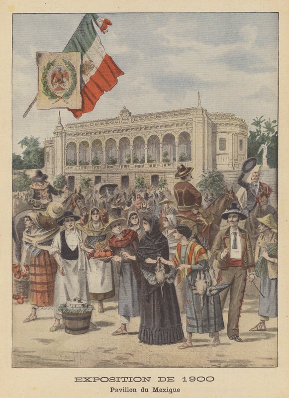 الجناح المكسيكي في المعرض العالمي لعام 1900 في باريس (لون ليثو) بواسطة المدرسة الفرنسية