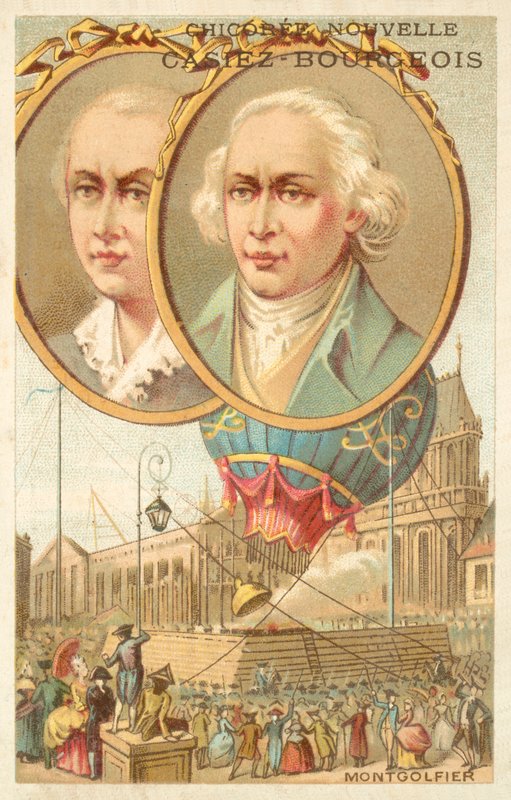 The Montgolfier Brothers (chromolitho) بواسطة المدرسة الفرنسية
