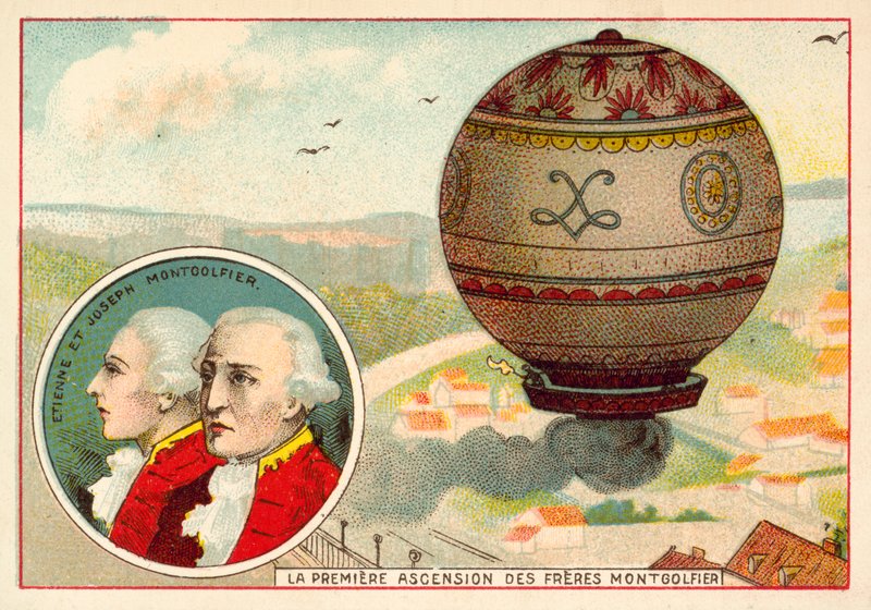 The Montgolfier Brothers first balloon ascent بواسطة المدرسة الفرنسية