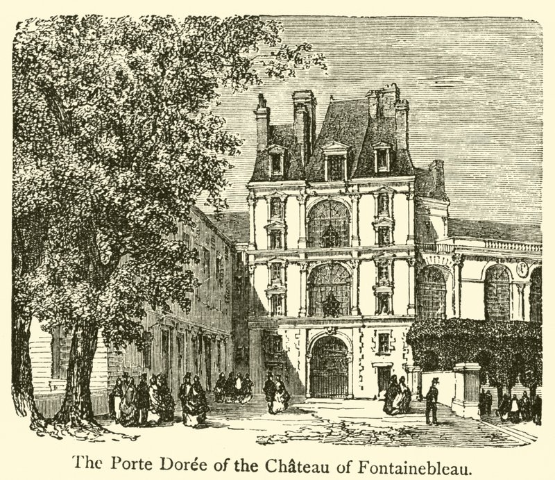 Porte Doree of the Chateau of Fontainebleau (نقش) بواسطة المدرسة الفرنسية