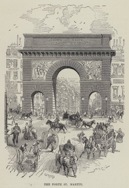 The Porte St Martin (engraving) بواسطة المدرسة الفرنسية