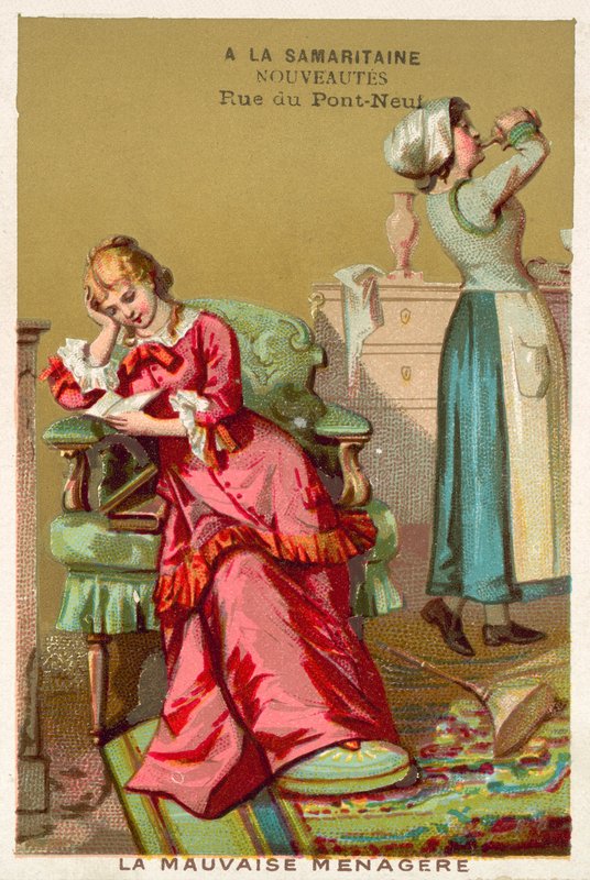 The bad housekeeper (chromolitho) بواسطة المدرسة الفرنسية