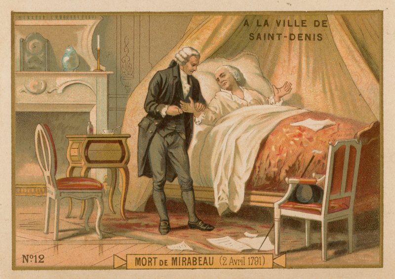 وفاة ميرابو 2 أبريل 1791 بواسطة المدرسة الفرنسية