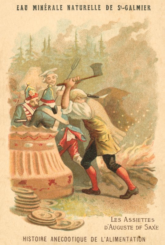 The plates of August of Saxony (chromolitho) بواسطة المدرسة الفرنسية