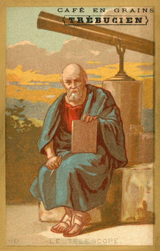 The telescope (chromolitho) بواسطة المدرسة الفرنسية