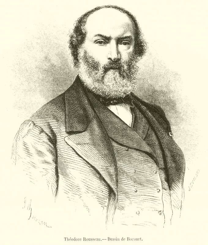 Theodore Rousseau (engraving) بواسطة المدرسة الفرنسية