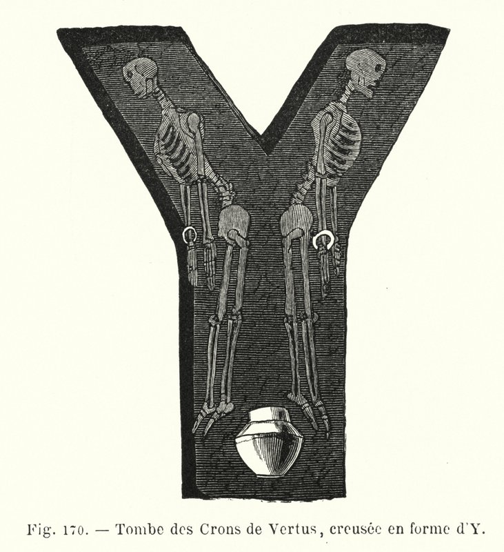 Tombs des Crons de Vertus ، مجوفة على شكل حرف Y (نقش) بواسطة المدرسة الفرنسية