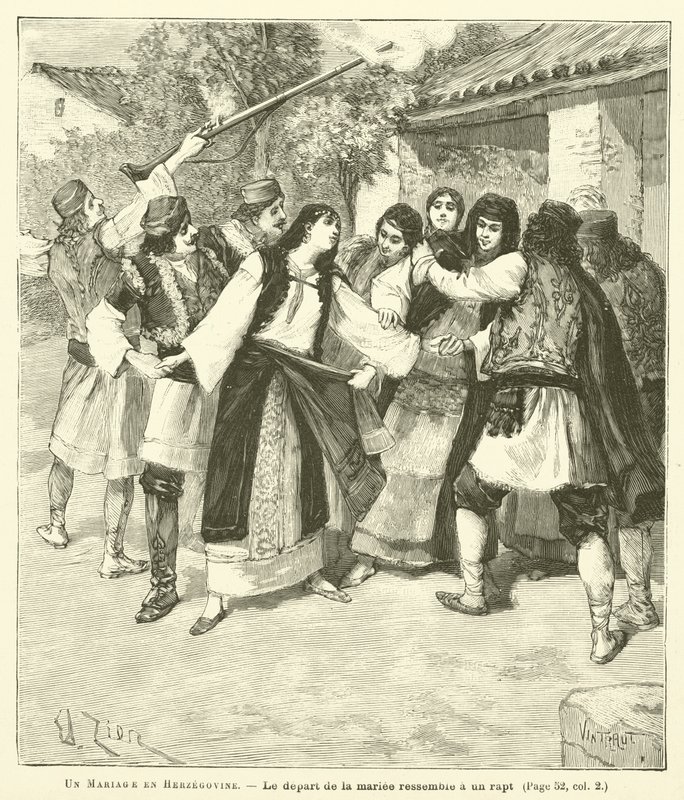 زواج في الهرسك (نقش) بواسطة المدرسة الفرنسية