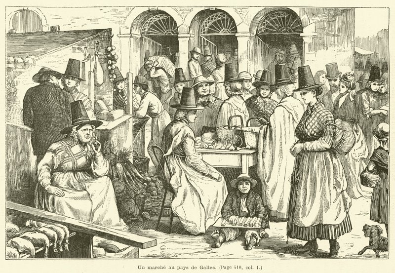 نزهة في ويلز (نقش) بواسطة المدرسة الفرنسية