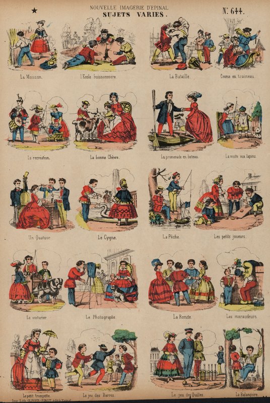 Various subjects (coloured engraving) بواسطة المدرسة الفرنسية